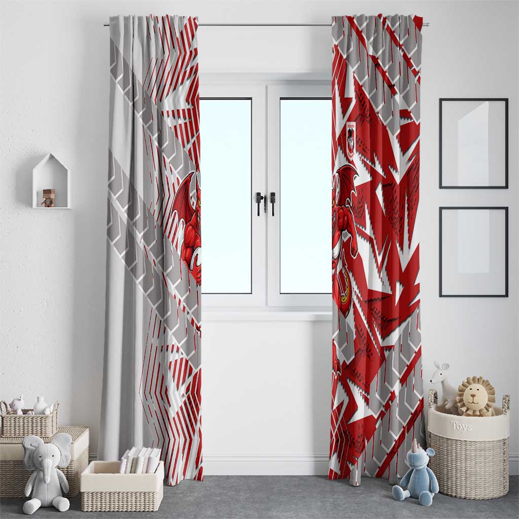 St George Illawarra Dragons Rugby Window Curtain Fierce Mascot Geometric Tribal Art