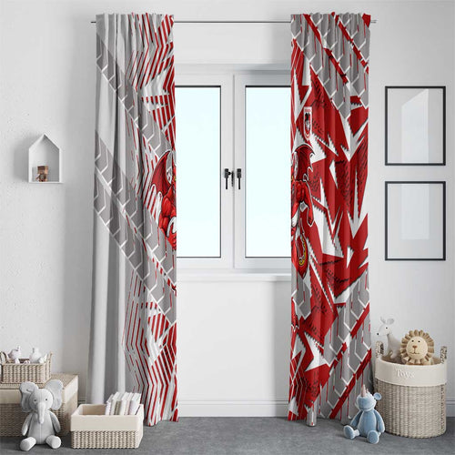 St George Illawarra Dragons Rugby Window Curtain Fierce Mascot Geometric Tribal Art