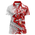 St George Illawarra Dragons Rugby Women Polo Shirt Fierce Mascot Geometric Tribal Art