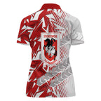 St George Illawarra Dragons Rugby Women Polo Shirt Fierce Mascot Geometric Tribal Art