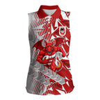 St George Illawarra Dragons Rugby Women Sleeveless Polo Shirt Fierce Mascot Geometric Tribal Art