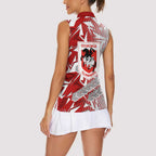 St George Illawarra Dragons Rugby Women Sleeveless Polo Shirt Fierce Mascot Geometric Tribal Art