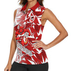 St George Illawarra Dragons Rugby Women Sleeveless Polo Shirt Fierce Mascot Geometric Tribal Art