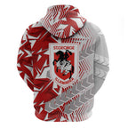 St George Illawarra Dragons Rugby Zip Hoodie Fierce Mascot Geometric Tribal Art
