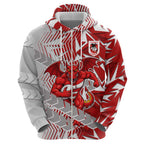 St George Illawarra Dragons Rugby Zip Hoodie Fierce Mascot Geometric Tribal Art