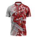 St George Illawarra Dragons Rugby Zipper Polo Shirt Fierce Mascot Geometric Tribal Art