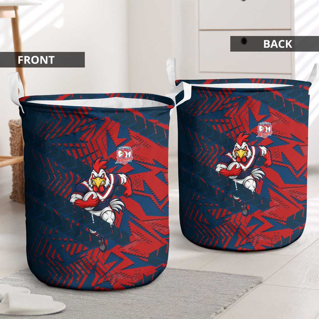 Sydney Roosters Rugby Laundry Basket Fierce Mascot Geometric Tribal Art