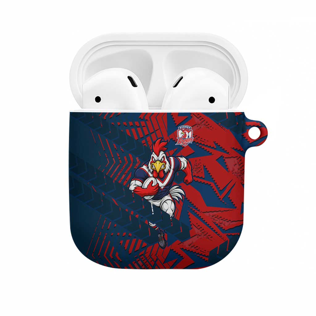 Sydney Roosters Rugby AirPods Case Fierce Mascot Geometric Tribal Art