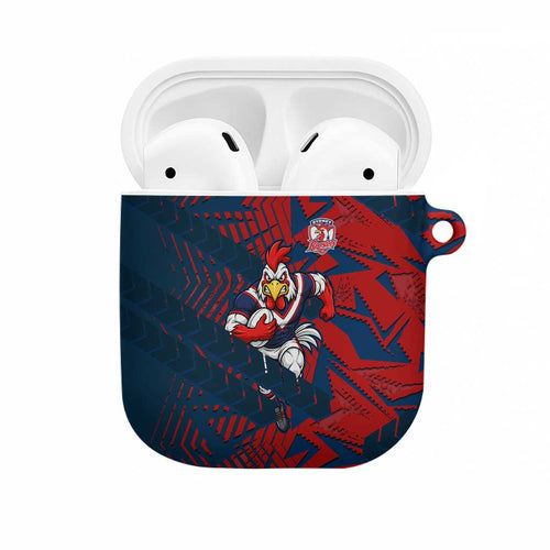 Sydney Roosters Rugby AirPods Case Fierce Mascot Geometric Tribal Art