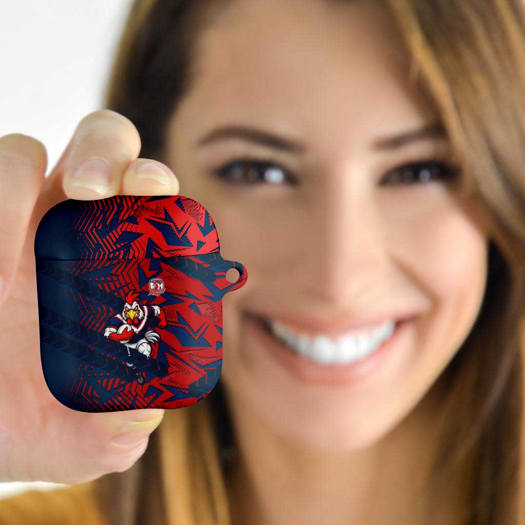 Sydney Roosters Rugby AirPods Case Fierce Mascot Geometric Tribal Art