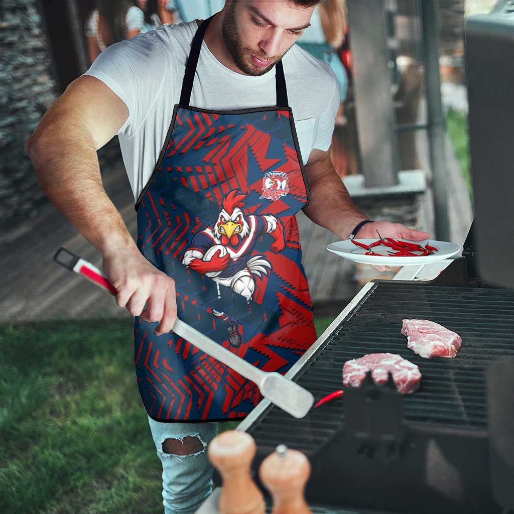 Sydney Roosters Rugby Apron Fierce Mascot Geometric Tribal Art