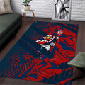 Sydney Roosters Rugby Area Rug Fierce Mascot Geometric Tribal Art