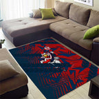 Sydney Roosters Rugby Area Rug Fierce Mascot Geometric Tribal Art