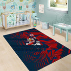Sydney Roosters Rugby Area Rug Fierce Mascot Geometric Tribal Art