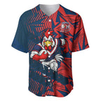 Sydney Roosters Rugby Baseball Jersey Fierce Mascot Geometric Tribal Art