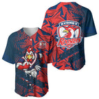 Sydney Roosters Rugby Baseball Jersey Fierce Mascot Geometric Tribal Art