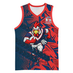 Sydney Roosters Rugby Basketball Jersey Fierce Mascot Geometric Tribal Art