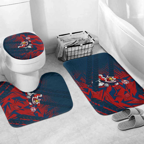 Sydney Roosters Rugby Bathroom Set Fierce Mascot Geometric Tribal Art