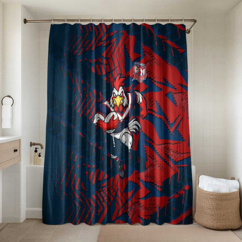 Sydney Roosters Rugby Bathroom Set Fierce Mascot Geometric Tribal Art