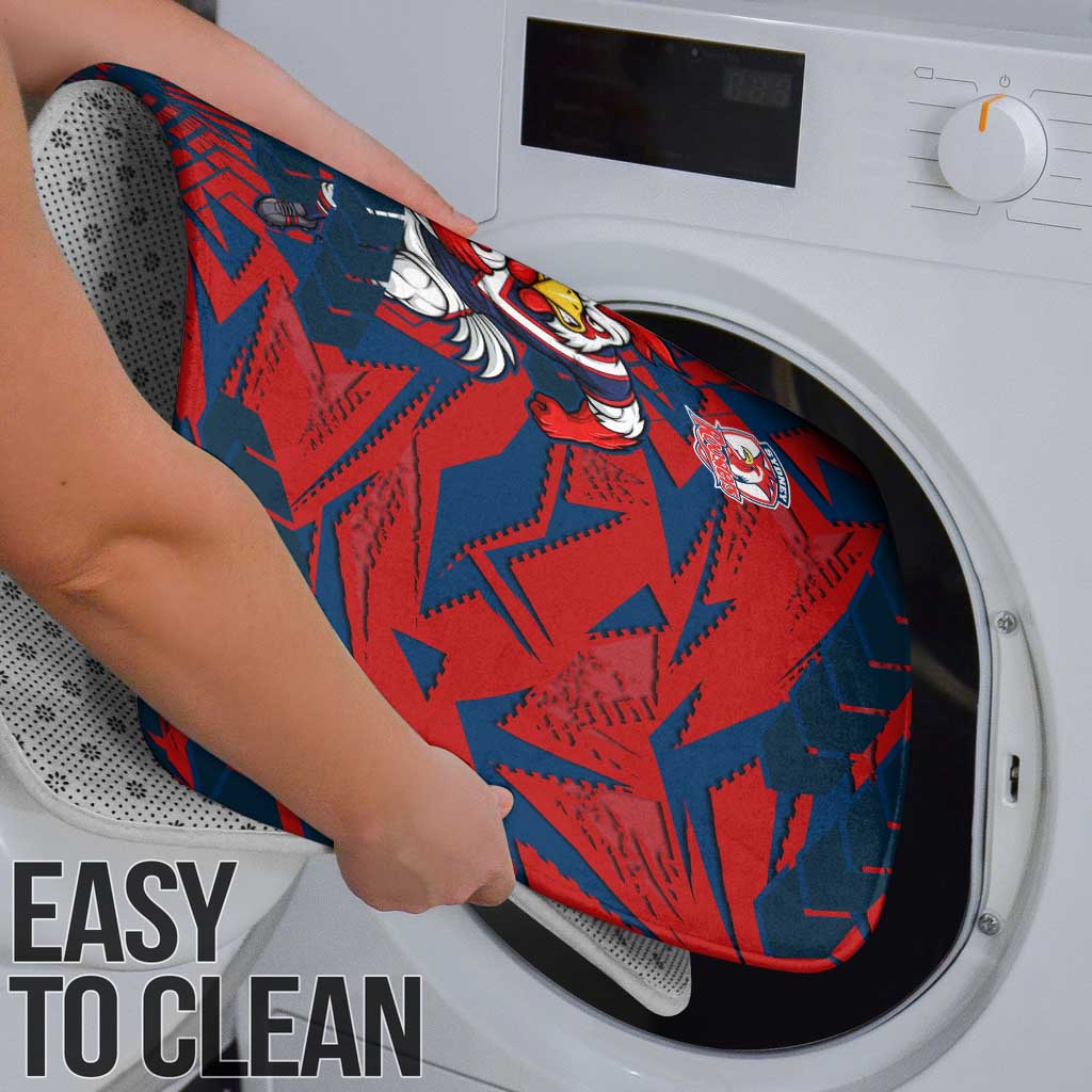 Sydney Roosters Rugby Bathroom Set Fierce Mascot Geometric Tribal Art