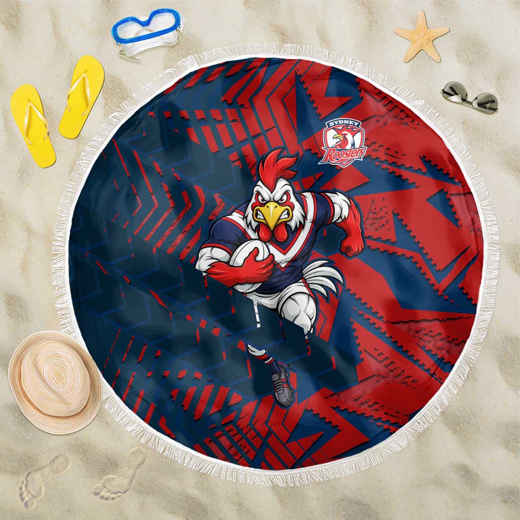 Sydney Roosters Rugby Beach Blanket Fierce Mascot Geometric Tribal Art