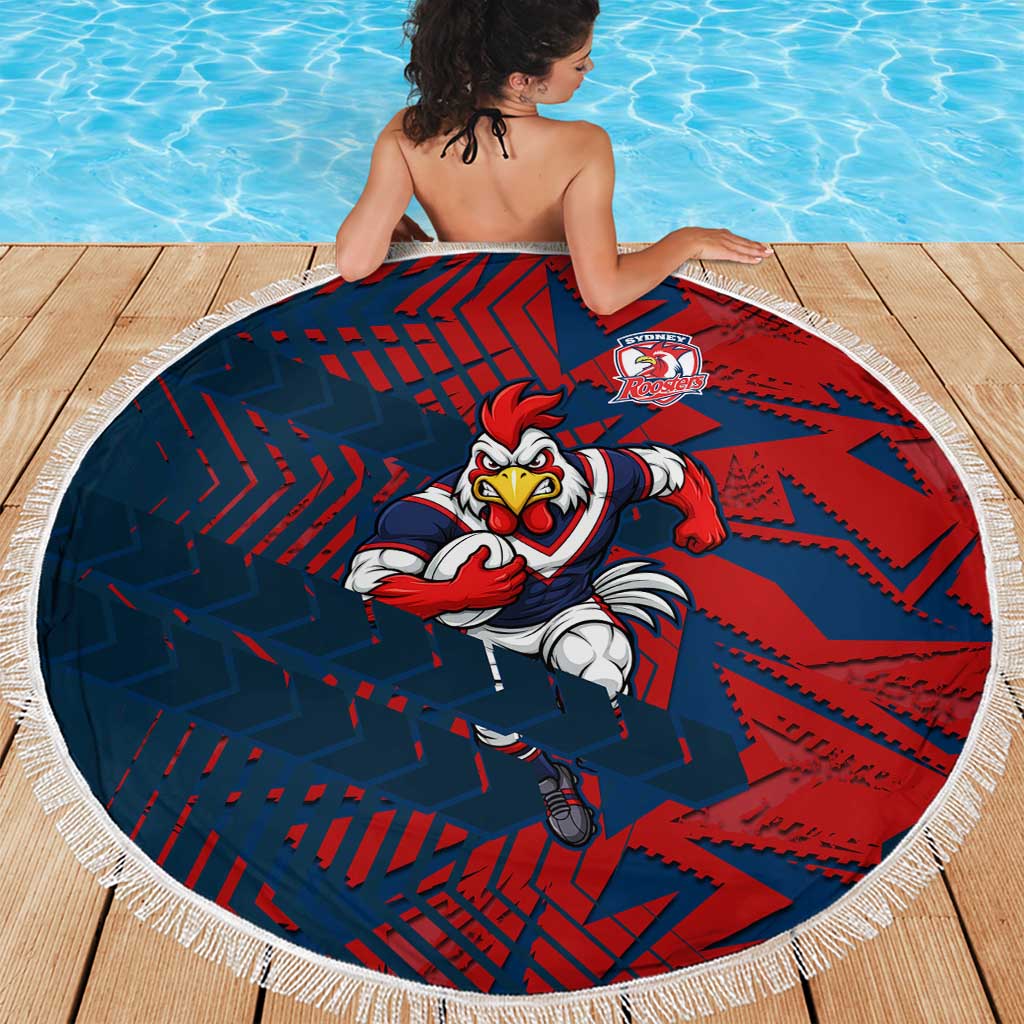 Sydney Roosters Rugby Beach Blanket Fierce Mascot Geometric Tribal Art