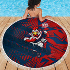 Sydney Roosters Rugby Beach Blanket Fierce Mascot Geometric Tribal Art
