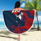 Sydney Roosters Rugby Beach Blanket Fierce Mascot Geometric Tribal Art