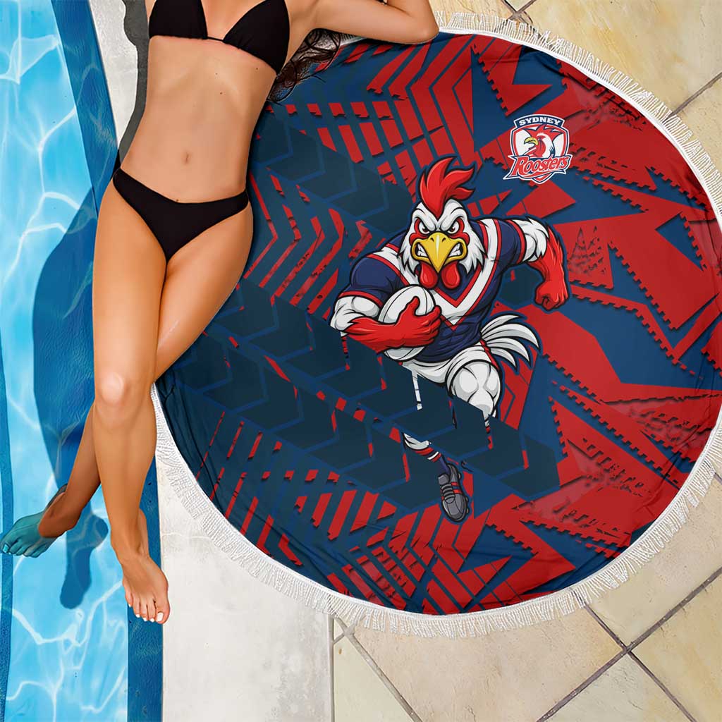 Sydney Roosters Rugby Beach Blanket Fierce Mascot Geometric Tribal Art