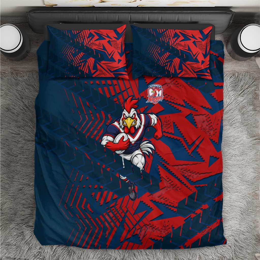 Sydney Roosters Rugby Bedding Set Fierce Mascot Geometric Tribal Art