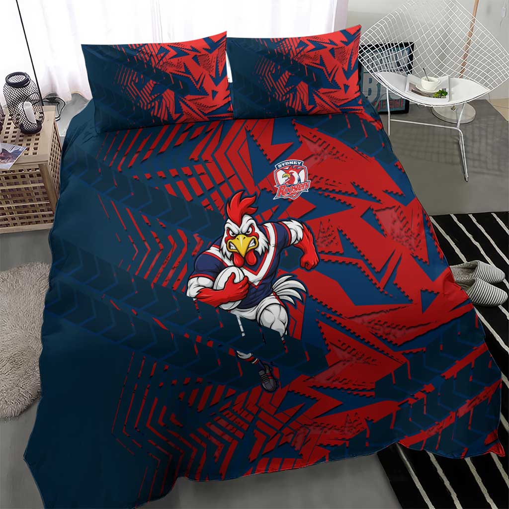Sydney Roosters Rugby Bedding Set Fierce Mascot Geometric Tribal Art