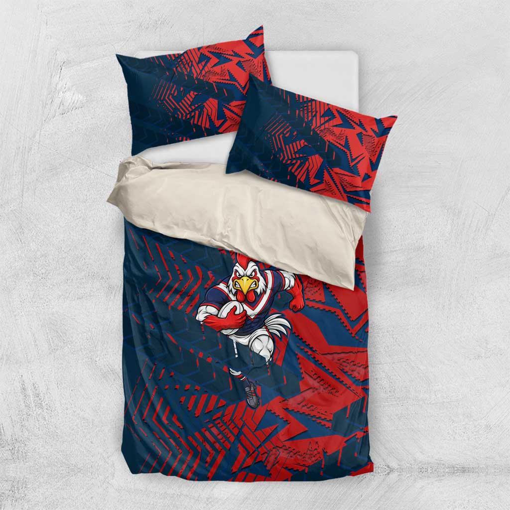 Sydney Roosters Rugby Bedding Set Fierce Mascot Geometric Tribal Art