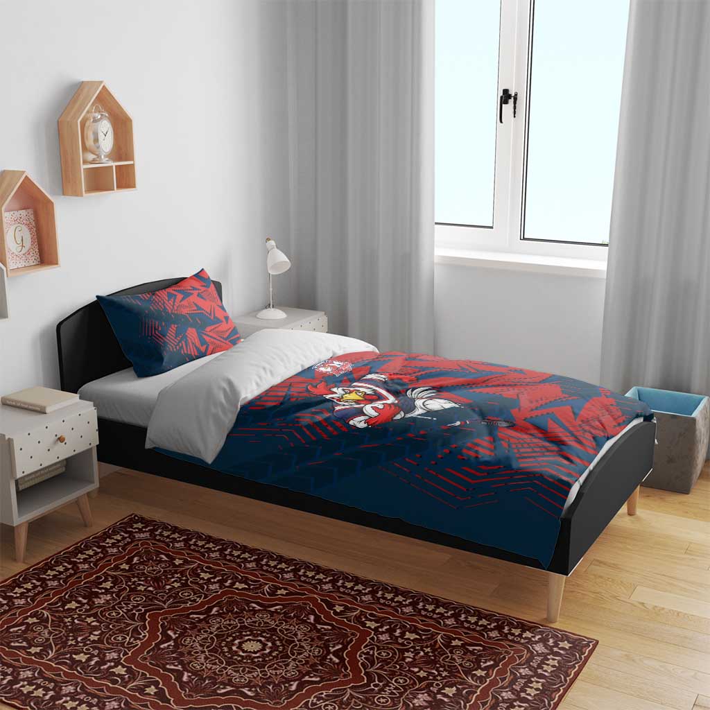 Sydney Roosters Rugby Bedding Set Fierce Mascot Geometric Tribal Art
