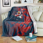 Sydney Roosters Rugby Blanket Fierce Mascot Geometric Tribal Art
