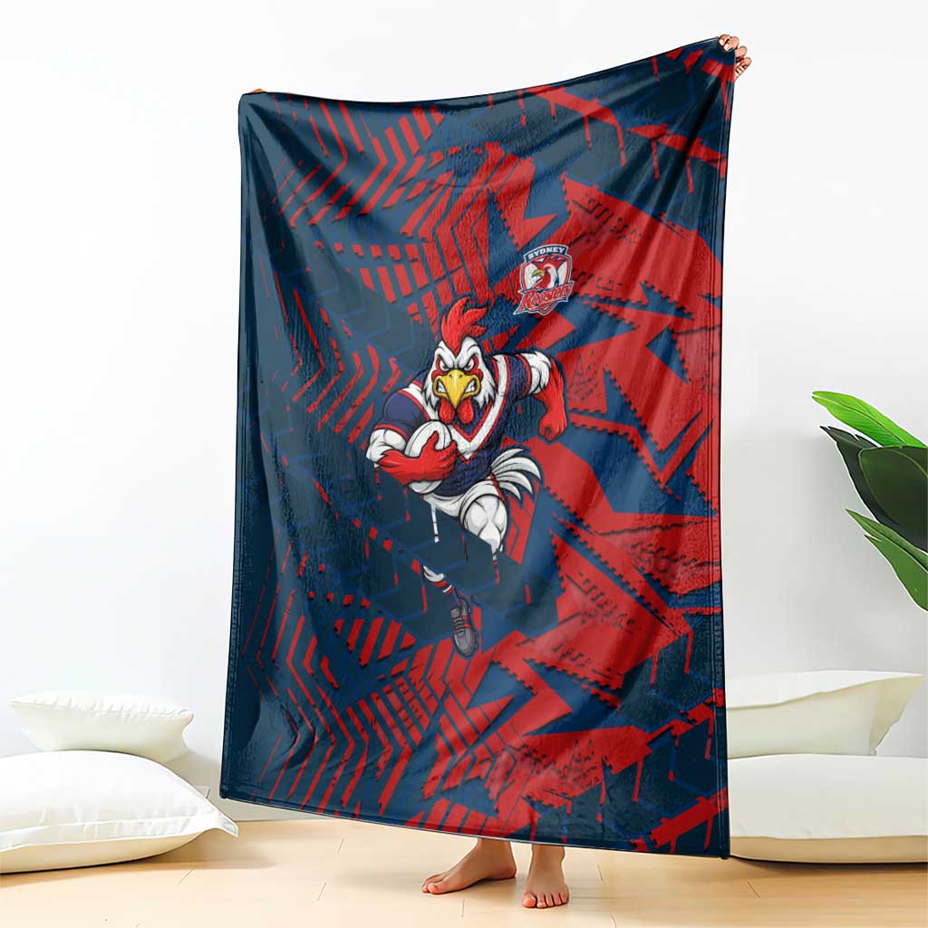Sydney Roosters Rugby Blanket Fierce Mascot Geometric Tribal Art