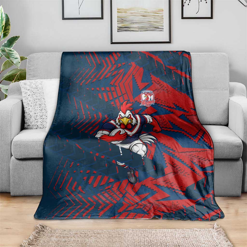 Sydney Roosters Rugby Blanket Fierce Mascot Geometric Tribal Art
