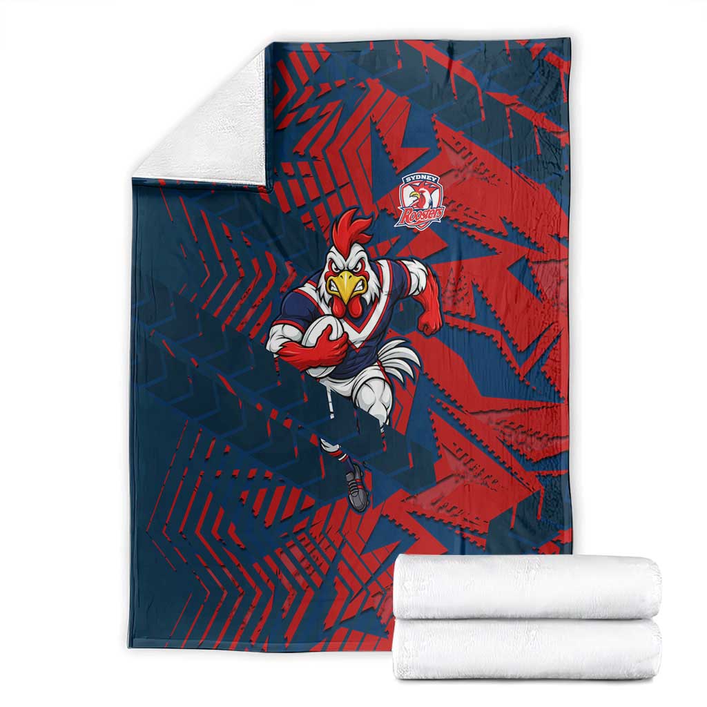 Sydney Roosters Rugby Blanket Fierce Mascot Geometric Tribal Art