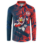 Sydney Roosters Rugby Button Sweatshirt Fierce Mascot Geometric Tribal Art