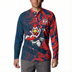 Sydney Roosters Rugby Button Sweatshirt Fierce Mascot Geometric Tribal Art