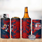 Sydney Roosters Rugby 4 in 1 Can Cooler Tumbler Fierce Mascot Geometric Tribal Art