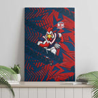 Sydney Roosters Rugby Canvas Wall Art Fierce Mascot Geometric Tribal Art