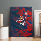 Sydney Roosters Rugby Canvas Wall Art Fierce Mascot Geometric Tribal Art