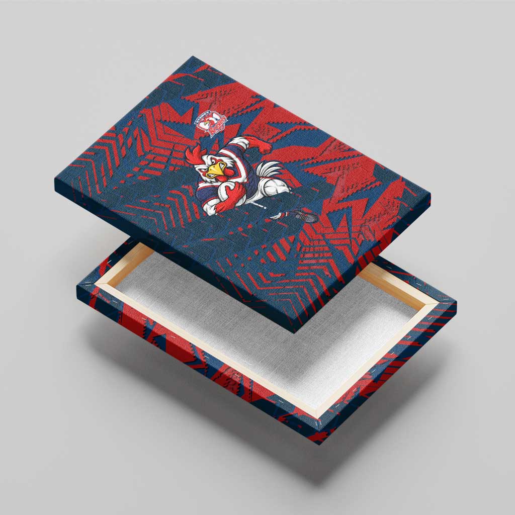 Sydney Roosters Rugby Canvas Wall Art Fierce Mascot Geometric Tribal Art