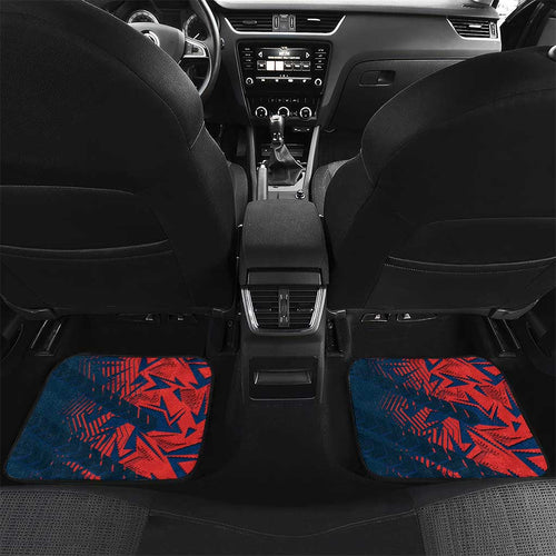 Sydney Roosters Rugby Car Mats Fierce Mascot Geometric Tribal Art