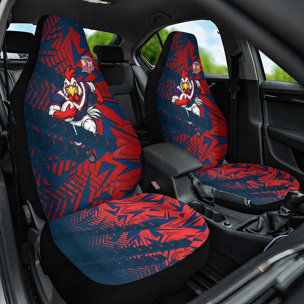 Sydney Roosters Rugby Car Seat Cover Fierce Mascot Geometric Tribal Art