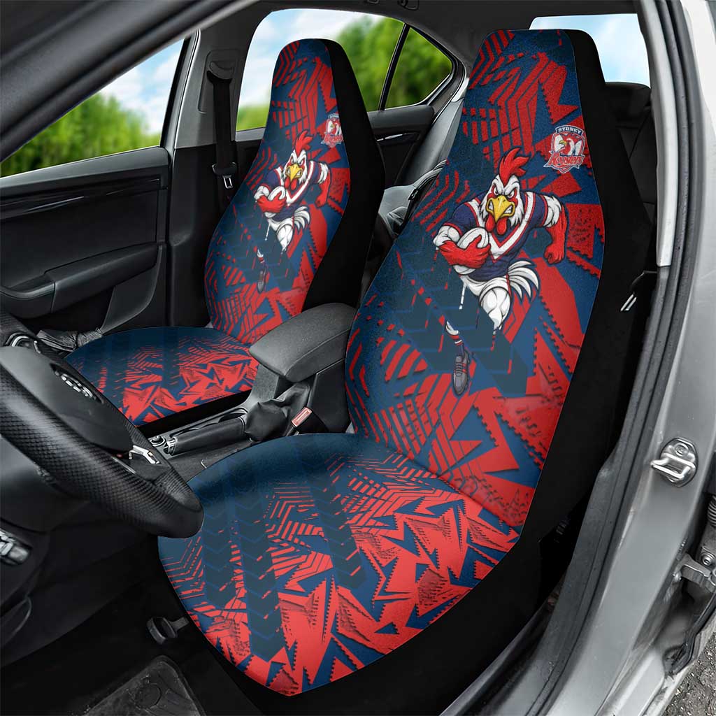 Sydney Roosters Rugby Car Seat Cover Fierce Mascot Geometric Tribal Art