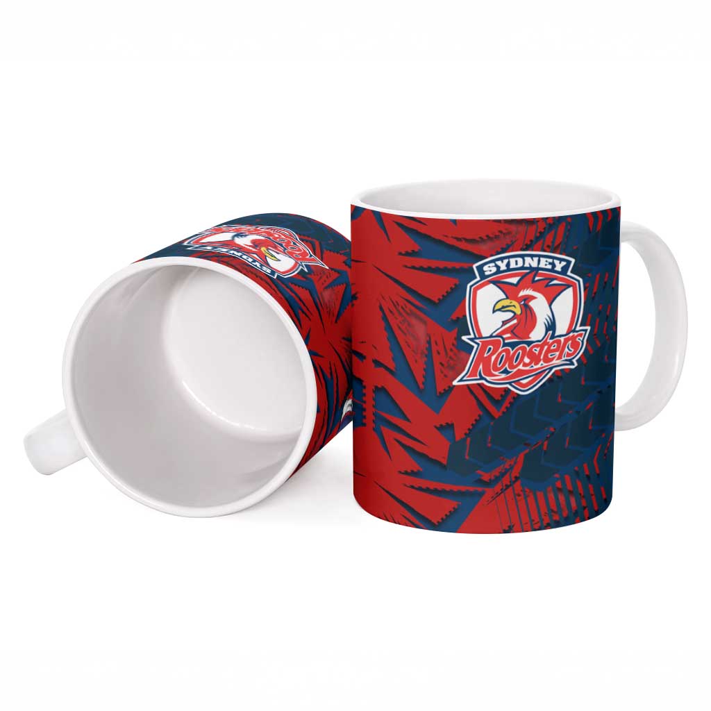 Sydney Roosters Rugby Ceramic Mug Fierce Mascot Geometric Tribal Art