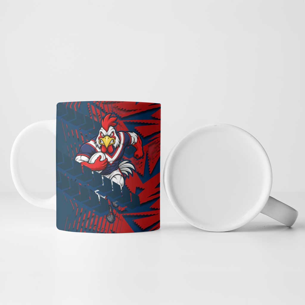 Sydney Roosters Rugby Ceramic Mug Fierce Mascot Geometric Tribal Art