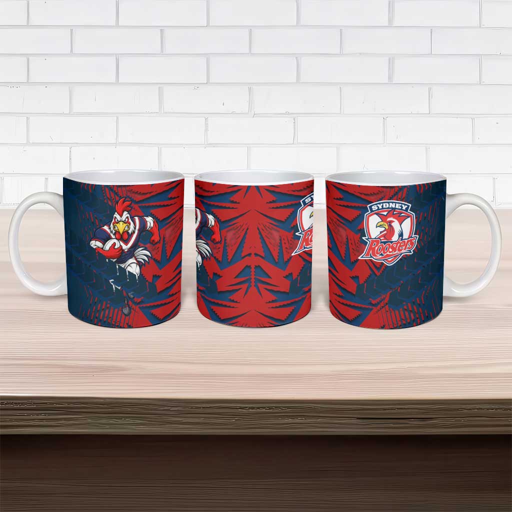 Sydney Roosters Rugby Ceramic Mug Fierce Mascot Geometric Tribal Art