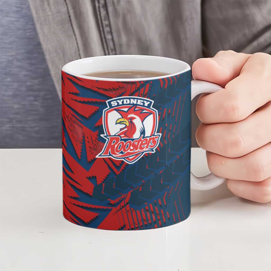 Sydney Roosters Rugby Ceramic Mug Fierce Mascot Geometric Tribal Art